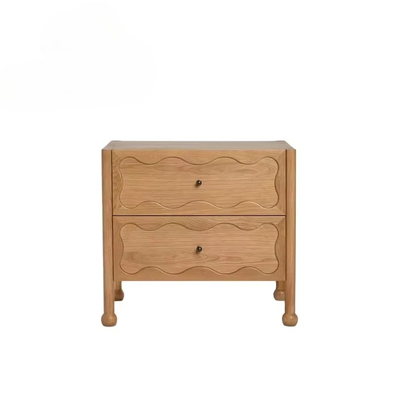 

Modern square bedside table, chest of drawers, wooden bedside table with oak veneer