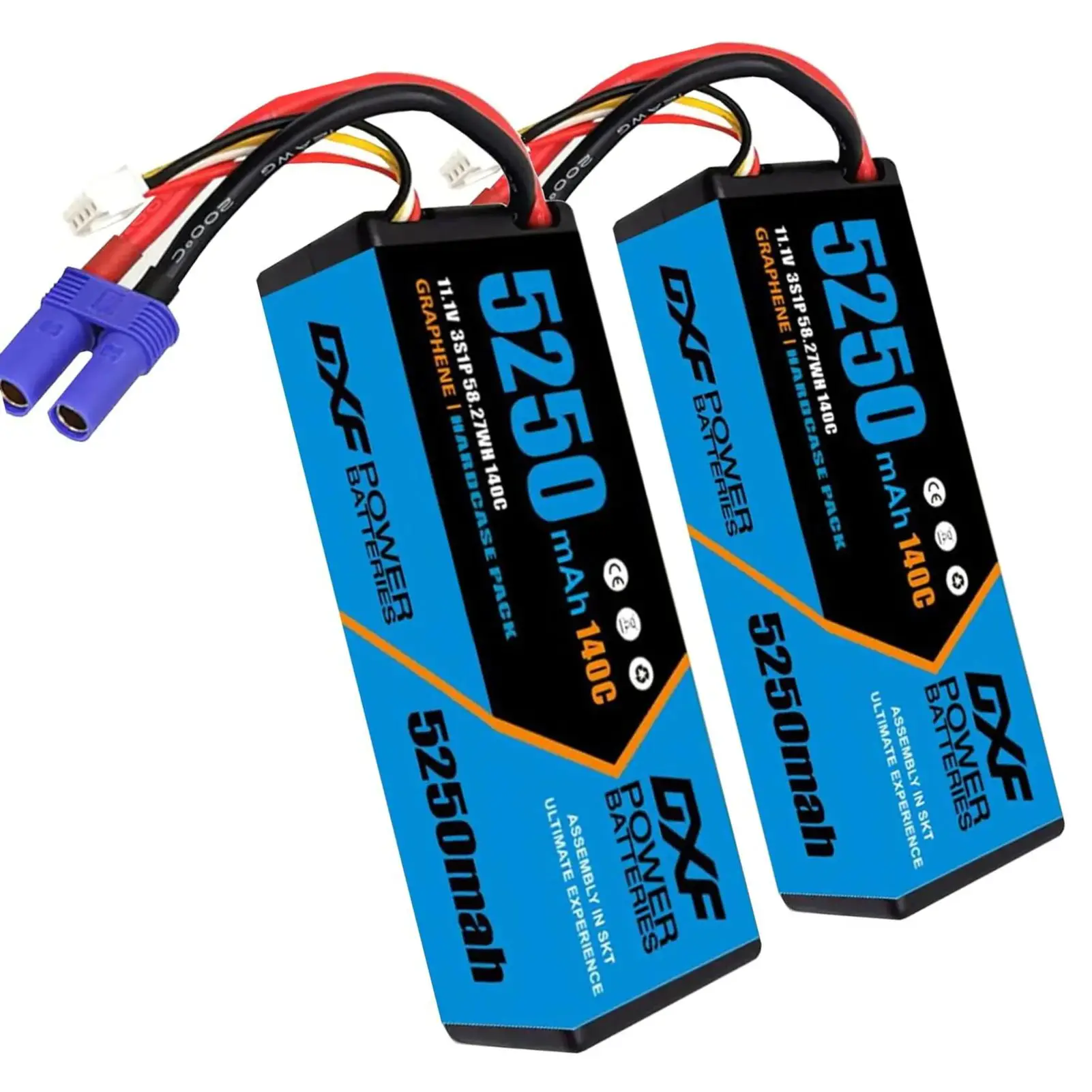 

DXF 5250mAh 3S Lipo Battery 11.1V 140C with EC5 XT60 Deans Connector Hardcase Battery for RC Car Boat Truck Helicopter Airplane