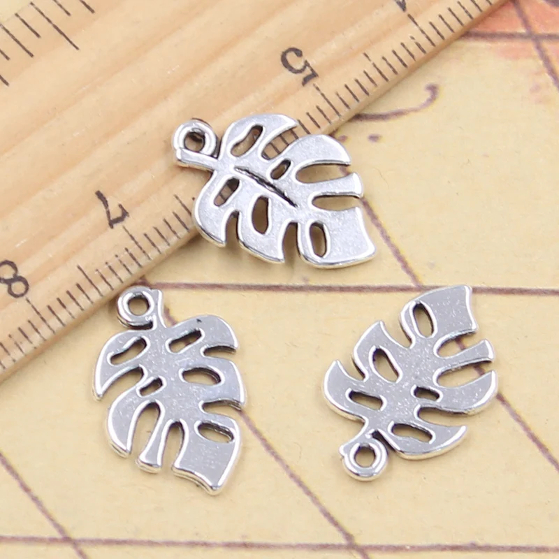 20pcs Charms Hollow Tree Leaf Feather 19x12mm Tibetan Silver Color Pendants Antique Jewelry Making DIY Handmade Craft