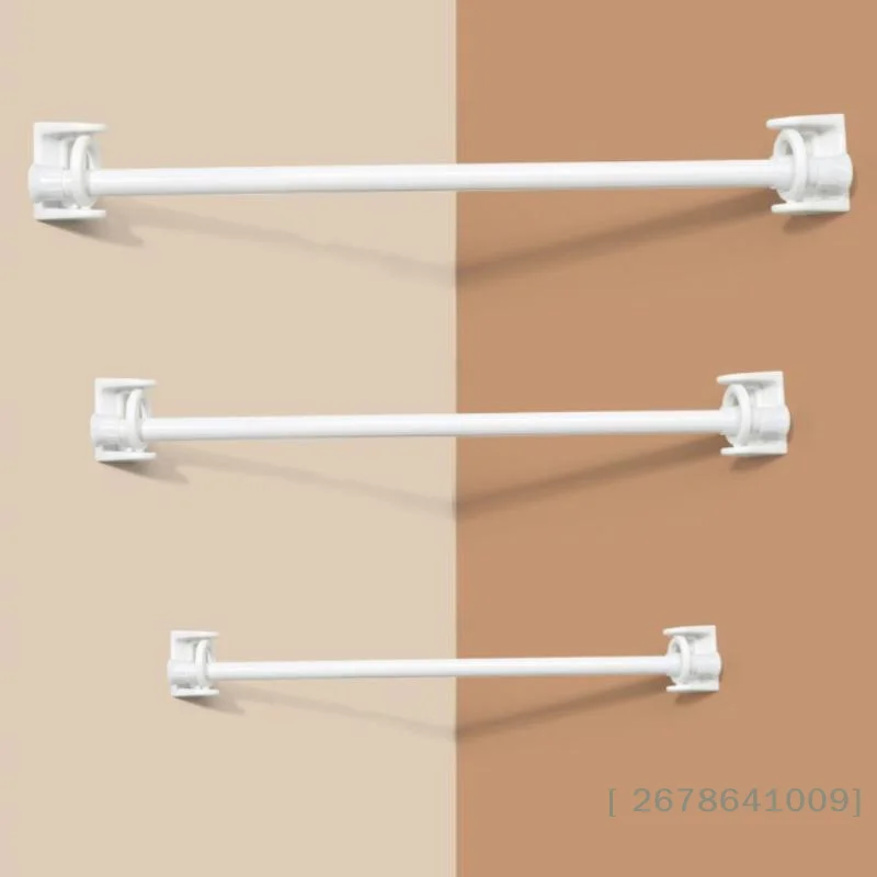 〔L〕2 PCS Self Adhesive Curtain Rod Bracket 360 Degree Rotation Strong Adhesion For Bathroom Kitchen Bedroom Window view 4