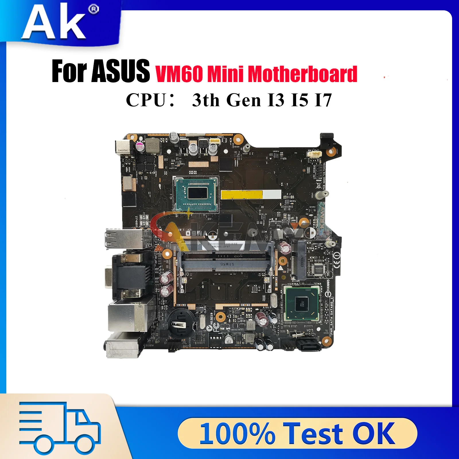 

Материнская плата для ноутбука VM60 для ASUS VivoMini VM60, материнская плата для ноутбука с процессором I3 I5 I7, 100% тестирование, ОК, быстрая доставка, высокое качество