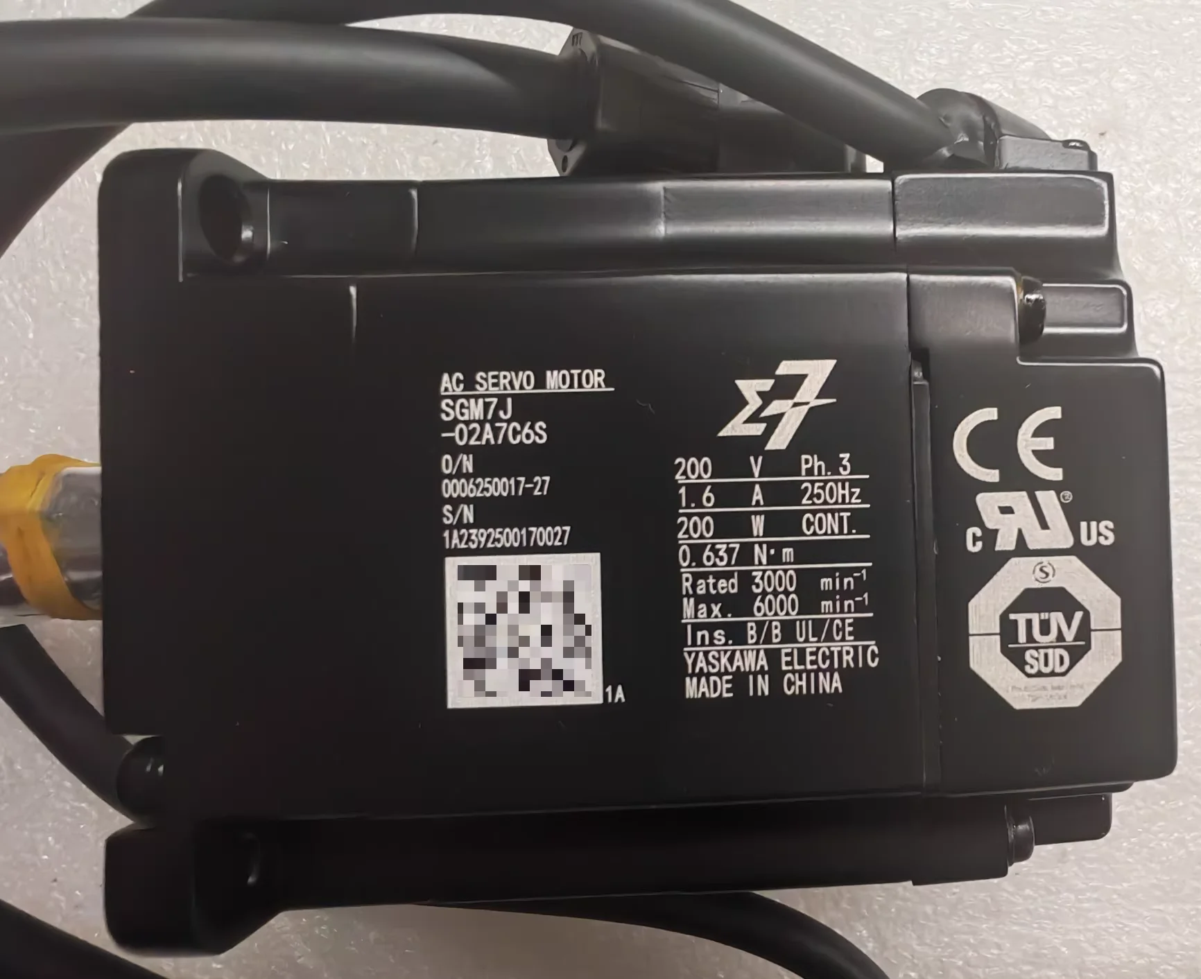 Original Genuine SGM7J-02A7C6S Brand New Servo Motor，SGM7J 02A7C6S，Fast shipping