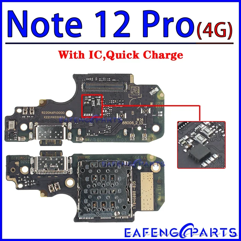 Usb Dock Charger Connector for Xiaomi Redmi Note 12 12S 13C Pro Plus + 4G 5G Charging Board Flex Ports Module