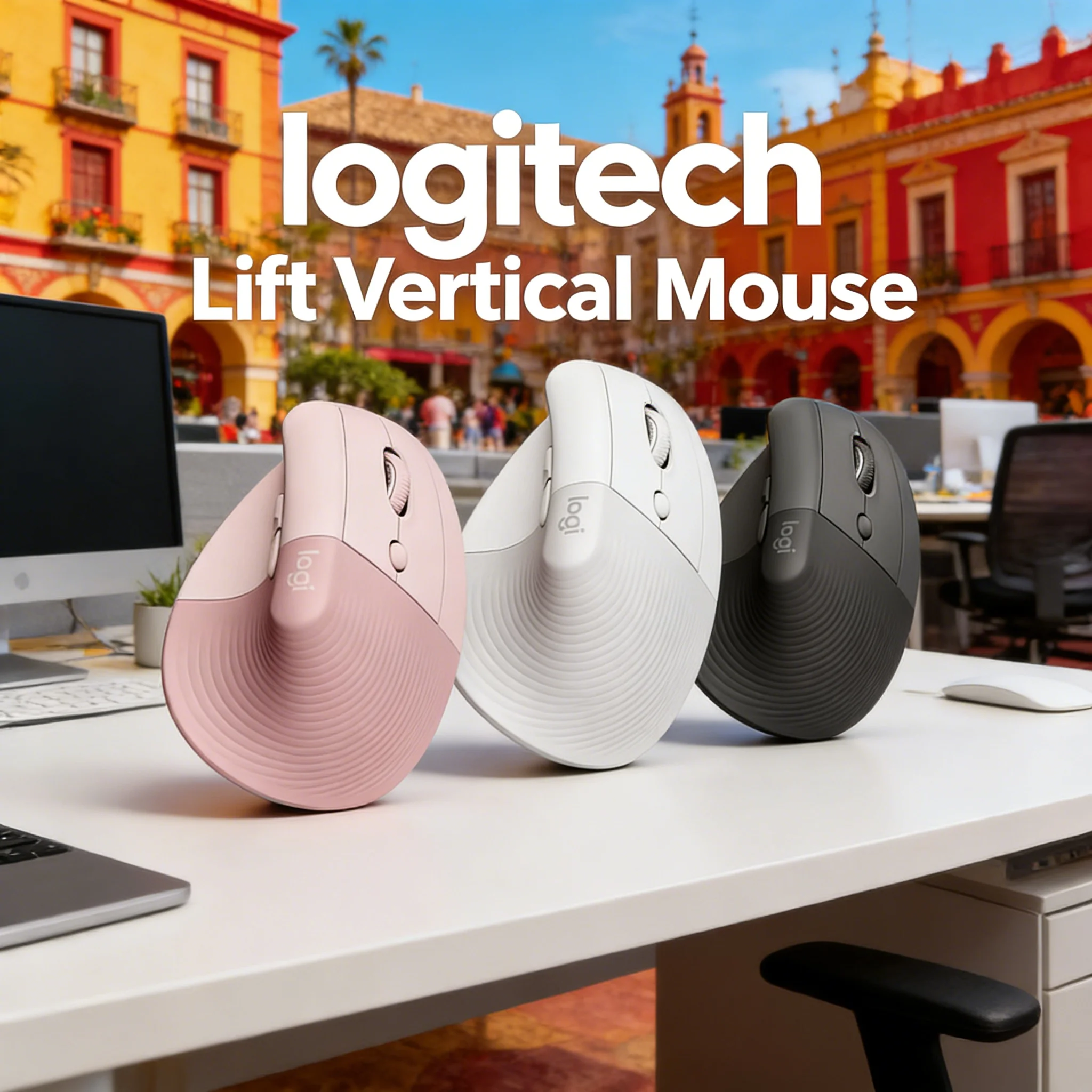 

Logitech Lift Vertical Mouse Ergonomic Wireless Bluetooth Silent Clicks Quick Switch between 3 Devices Comfortable Office Us