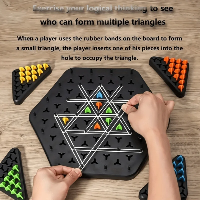 1Set Combination Triangle Chess Strategy Board Toys Multiplayer Mental Challenge Game Family Party Interactive Thinking Exercise
