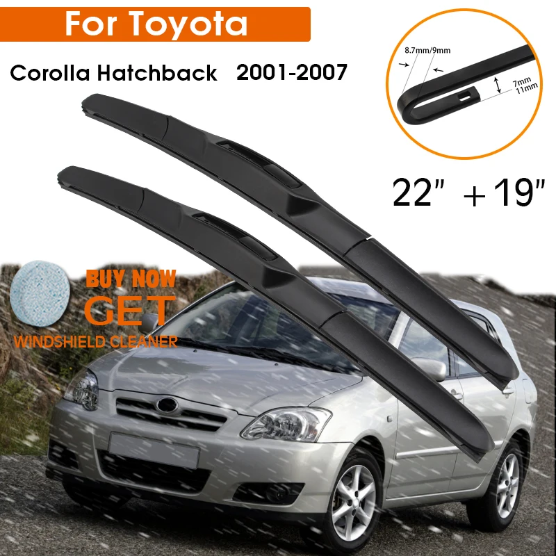 Car Wiper Blade For Toyota Corolla Hatchback 2001-2007 Windshield Rubber Silicon Refill Front Window Wiper 22\