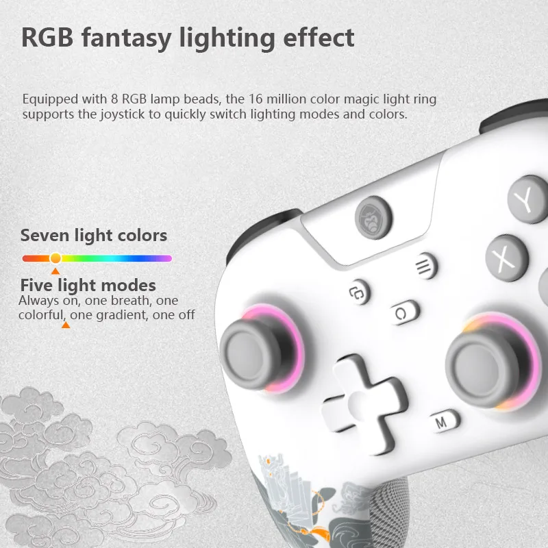 WOOKING V10 Wu Kong Wireless Gaming Controller Gamepad Dual Hall löst Joysticks 3-Modus PC Switch Android TV Bluetooth 2,4G aus