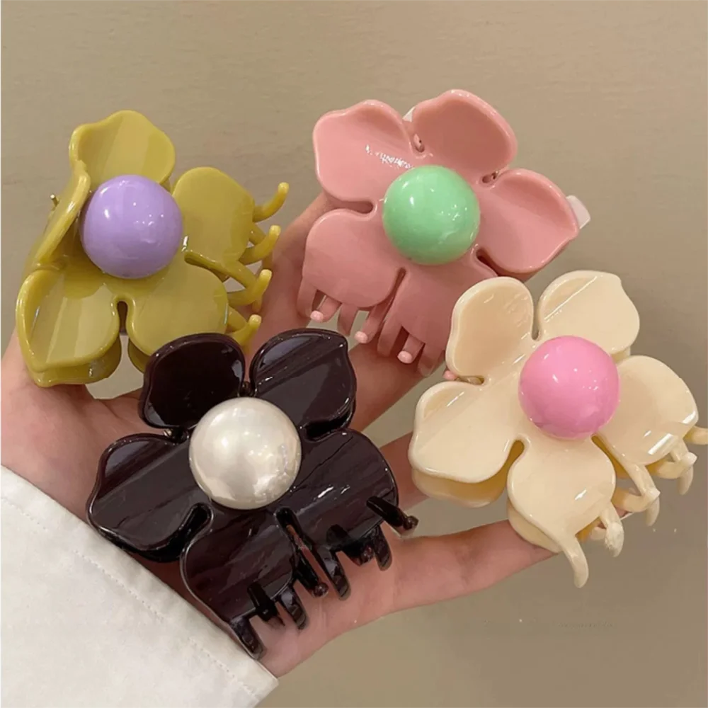 

Personalized Hairpin Flower Hair Claw Geometry Ponytail Holder Hair Crab Clip Plastic Hair Accessories Plastic Shark Clip Girls