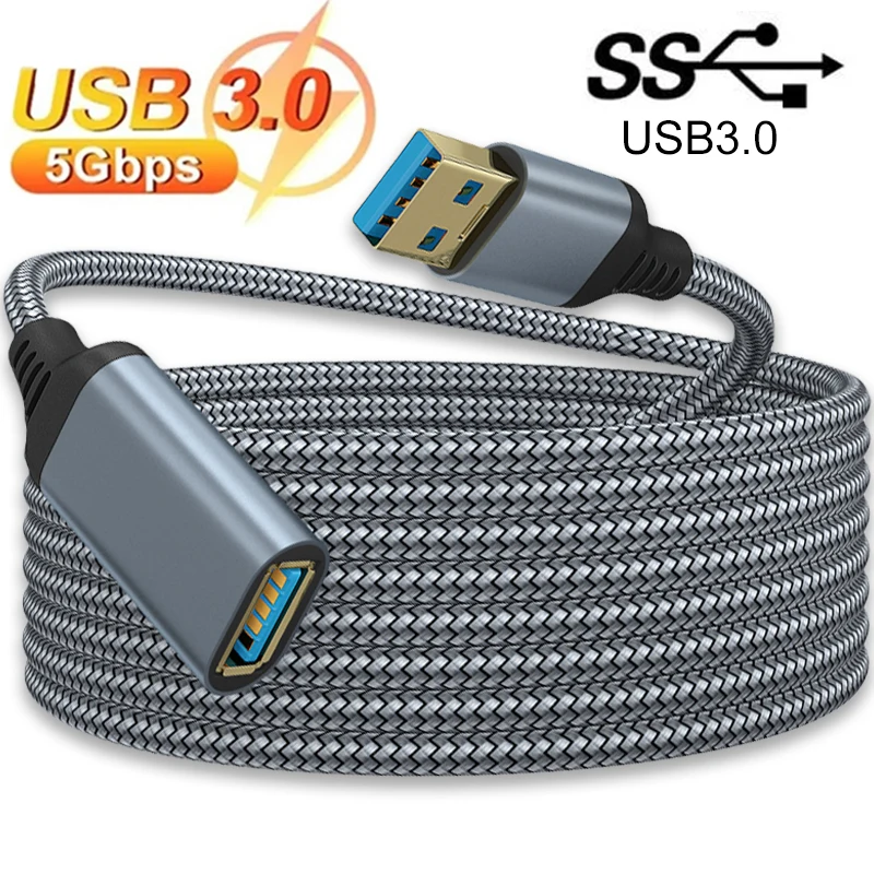 Nylon Braided USB Extension Cable USB 3.0 Male to Female Extender Cord For Smart TV PS4 Xbox One Laptop USB Extensor Data Cable