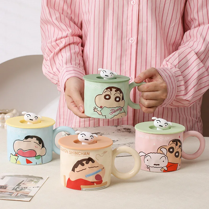 Crayon Shin-chan Spinning Elephant Tableware Mug Kawaii Plate Bowl Ceramics Coffee Cup Water Cup Creativity Girl Birthday Gifts