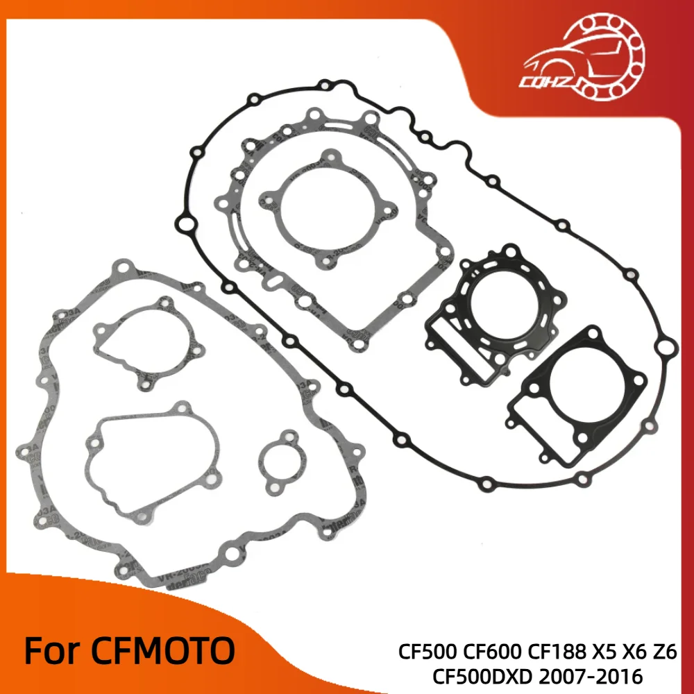 CQHZJ CF500 CF600 CF188 Motorcycle Engine Complete Gasket Kit Crankcase Gasket Cylinder For CFMOTO X5 X6 Z6 CF500DXD 2007-2016