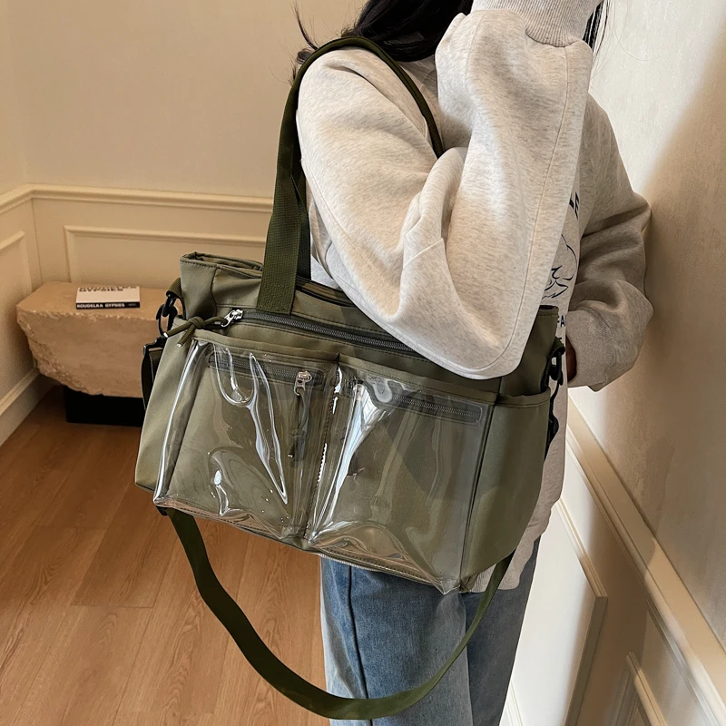 

Waterproof Oxford Large Capacity Canvas Girl Shoulder Hand Bucket Bag Basket Female Crossbody Bags For Women Casual Tote Purses