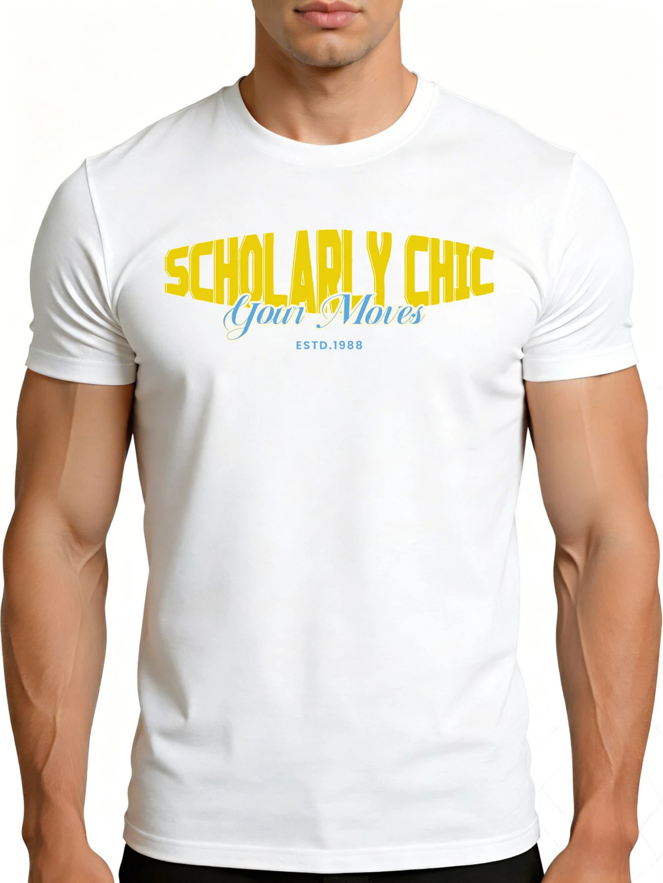 Casual Style Men's T-Shirt Scholar Style Your Moves Started in 1988 Graphic Print Summer Wear Gift for Him