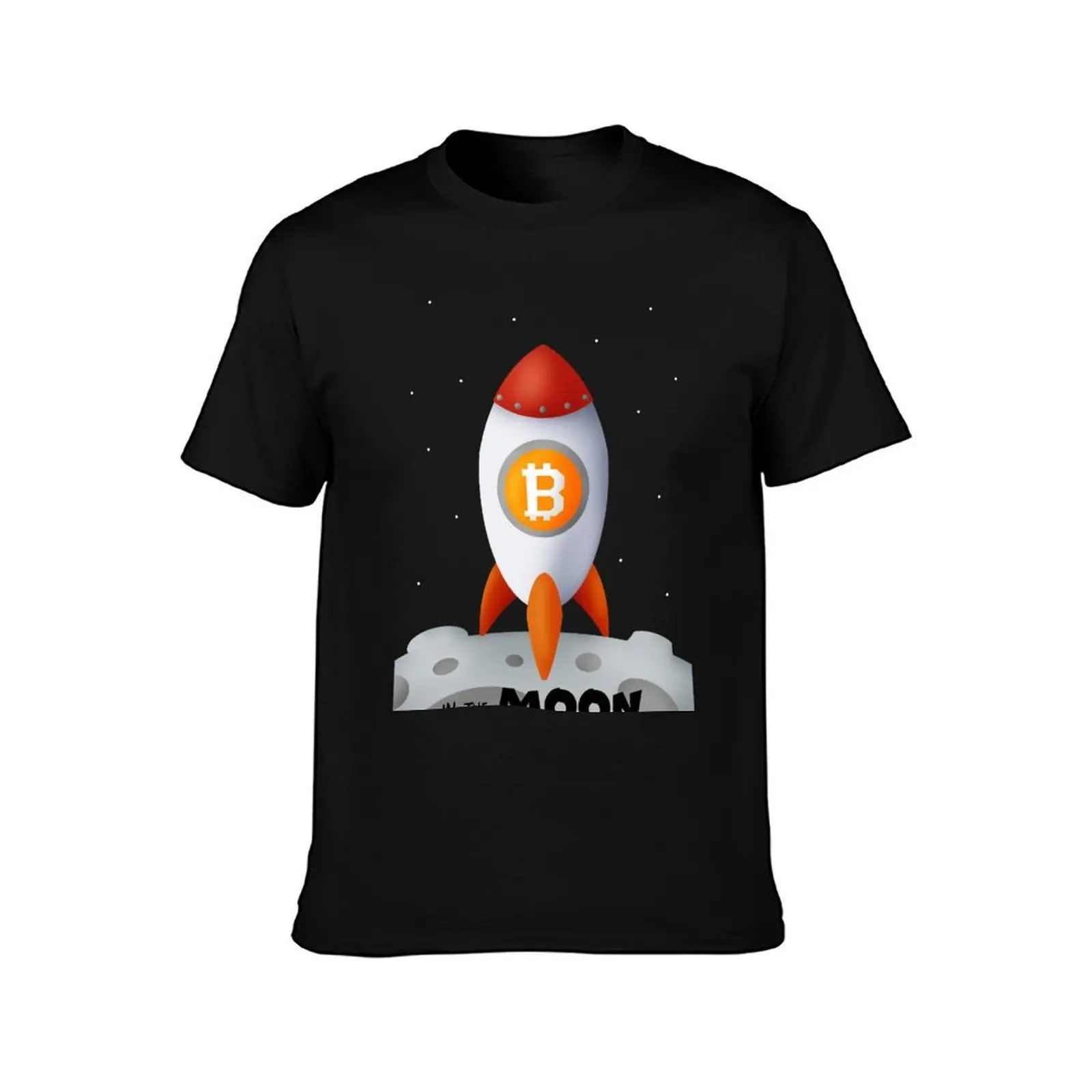 Bitcoin rocket - Bitcoin - D2 T-Shirt, Summer Casual Cotton Tee, Oversized Streetwear Tops, Vintage Graphic Print, 100% Cotton