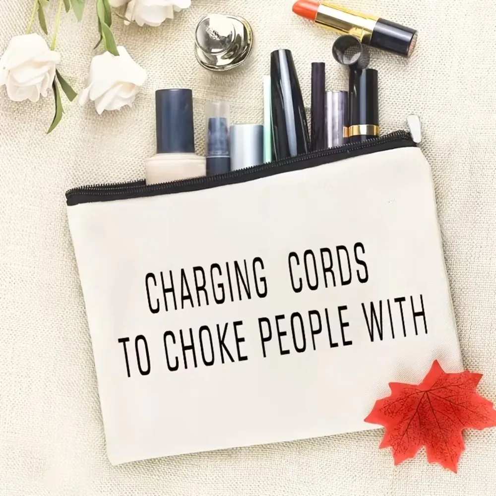 Funny Charging Cords Zipper Pouch, Sarcastic Humor Cable Storage Bag, Cord Organizer Pouch, Funny Gift for Friend Coworker