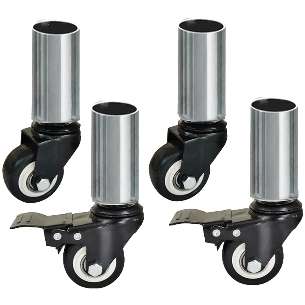 Practical Round Tube Silent Rotating Roller With Lock Stop Wheel For Table Bed Leg Household Furniture Moving Hardware Accessory
