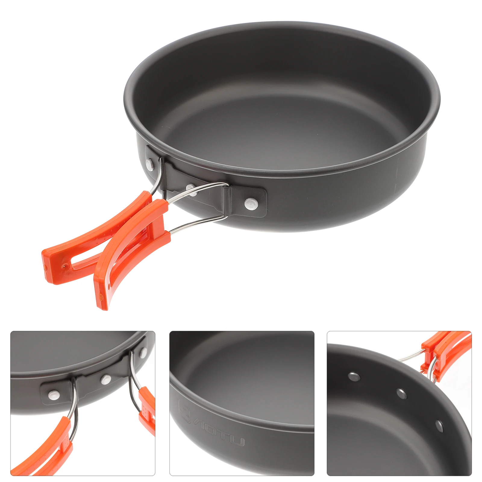 

Titanium Frying Pan Portable Small Camping Cooking Pot Cookware Stainless Steel Travel