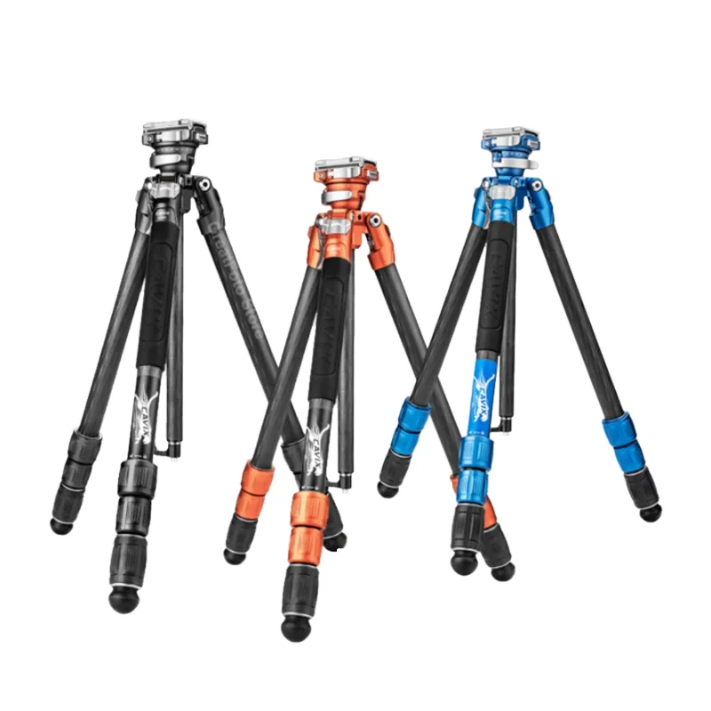 CAVIX L-254C Professional Travel Shooting Retractable Portable Carbon Fiber Tripod Stand for iPhone and Camera