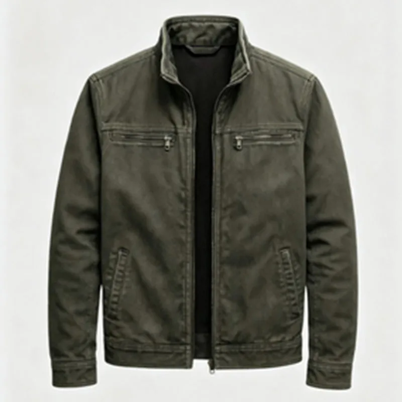 Herrenjacke im Workwear-Stil, Lässige Vintage-Jacke mit Langen Ärmeln, Locker Geschnittener Sport-Cardigan für Männer