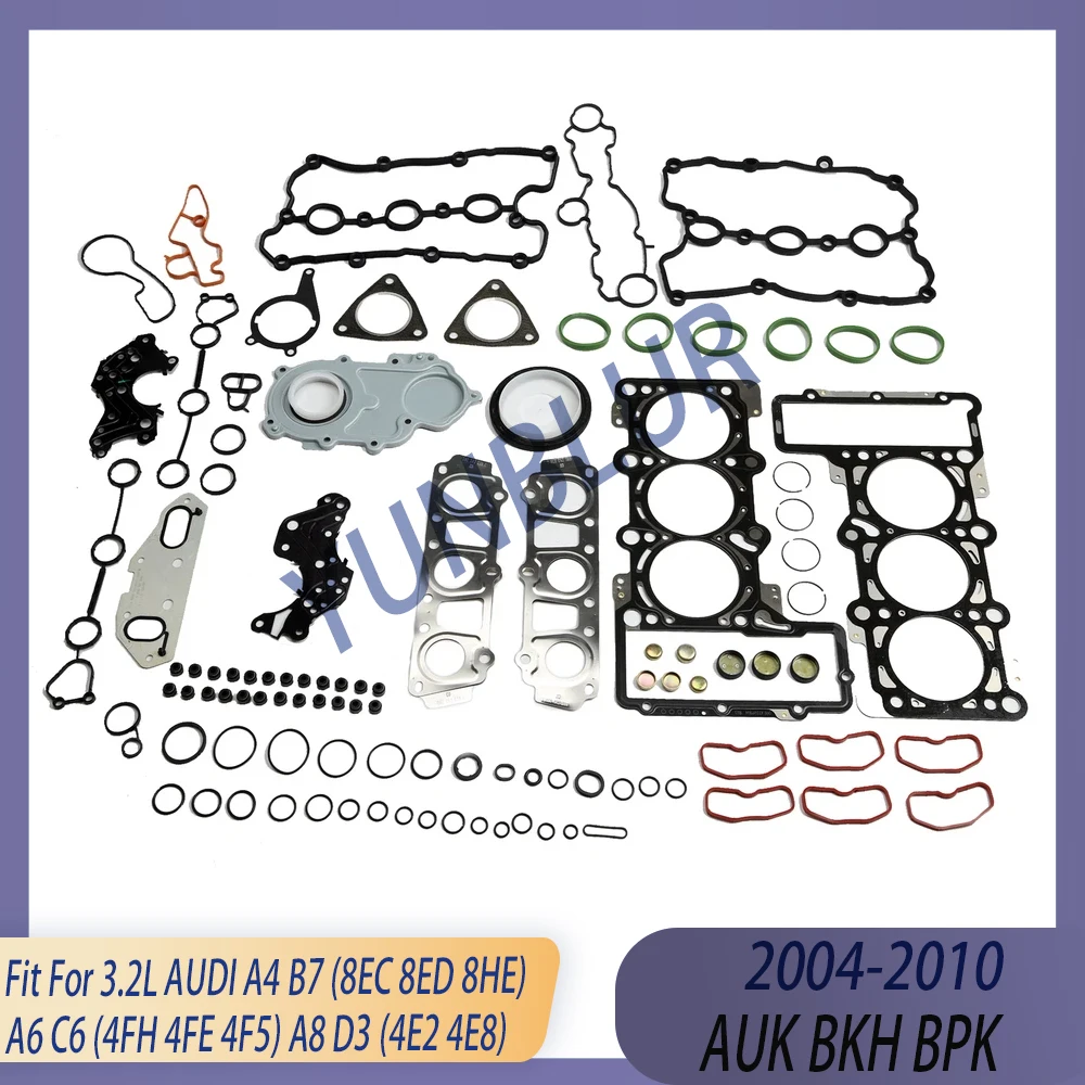 

Engine Parts Cylinder Head Full Gasket Seal Set Fit 3.2 L GAS AUK BKH BPK 04-10 For AUDI A4 B7 A6 C6 A8 D3 06E103148M 06E103149M