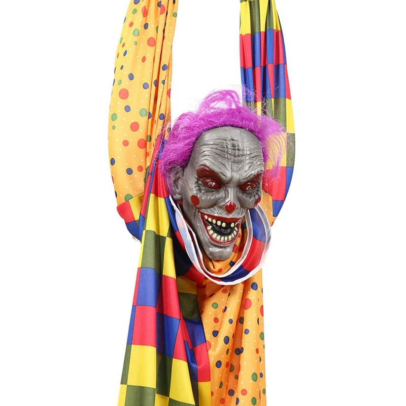 Imagem -05 - Animal Palhaço Pendurado com Corrente Plástico Falando e Agitando Assustador Toque Ativado Fit For Halloween Decor 56 Pés
