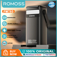 ROMOSS PMT60 Power Bank 60000 mAh 100W Type C Powerful Powerbank PD Fast Charge 60000mAh External Battery For Xiaomi iphone