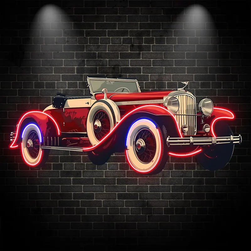 Red Cool Classic Coupe LED Neon sign, Creative Car Decorative Lights, Fashion Home & Shop Lighting, Gift For Car Enthusiasts