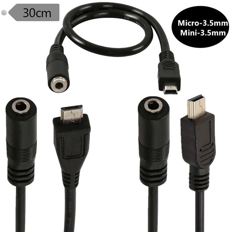Micro USB to 3.5mm Jack Headphone Earphone Cable Adapter Socket Audio Cable for Active Clip Microphone Conversion Adapter