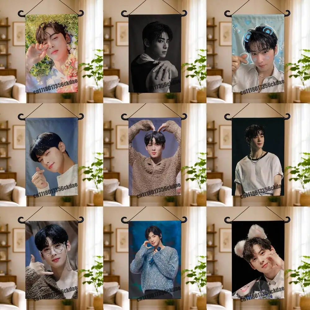 For Cha Eunwoo Eun Woo Garden Flag Custom Outdoor Home Party Advertising Cloth Decoration Wall Banner Flags
