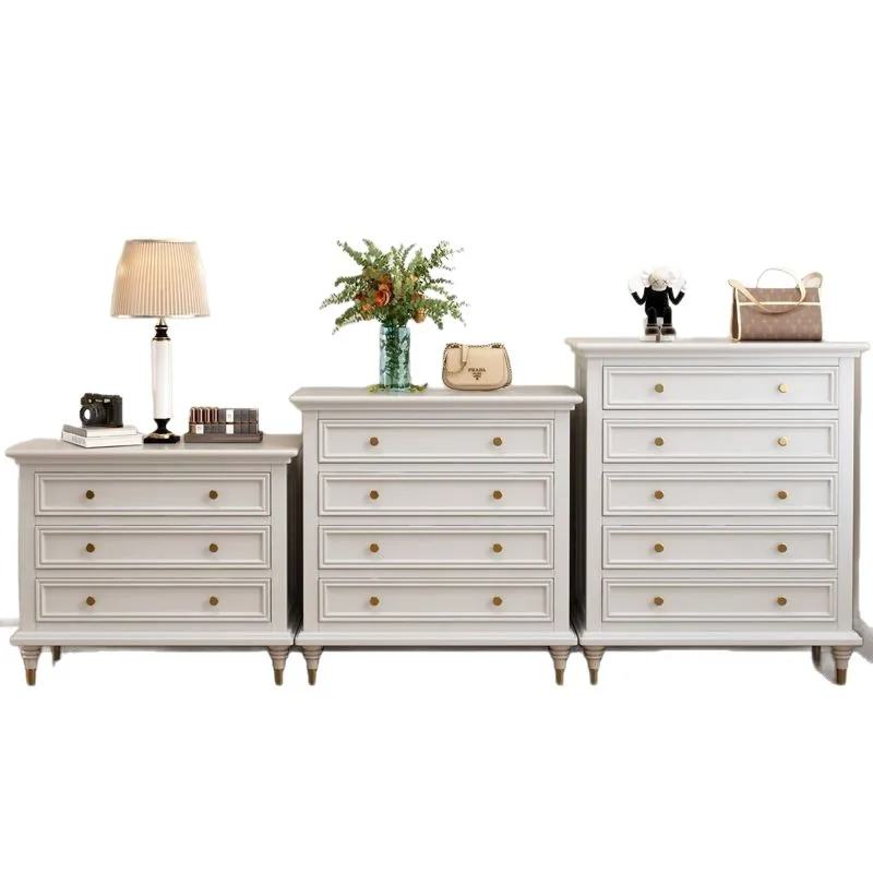 LH solid wood chest bedroom bedside drawer storage living room locker against the wall