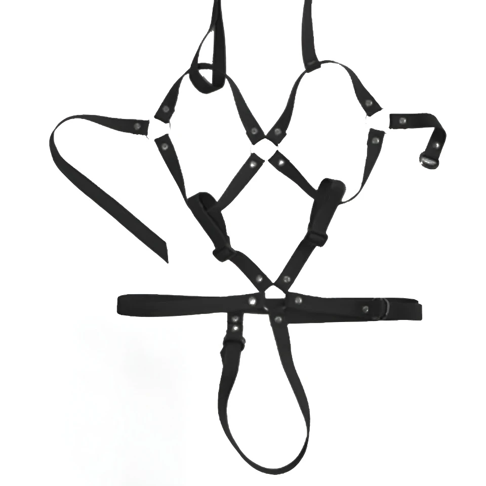 

Женский кожаный ремень для тела в стиле панк, ограничительный пояс для чулок, ажурная рамка, EDC, фестивальные танцевальные костюмы Rave, черный цвет