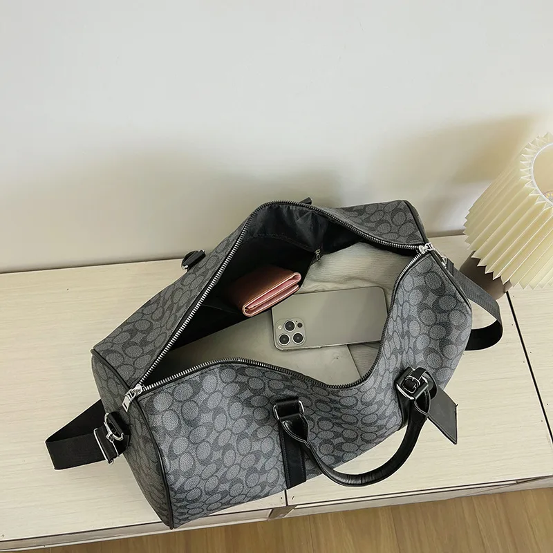 PU Leather Gym Bag Travel Totes Duffle Women Sports Fitness Business Casual Luggage Handbag Outdoor Shoulder Weekend Bag for Man