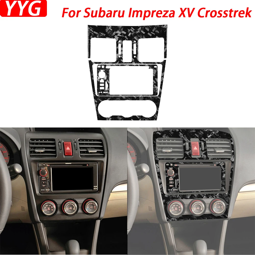 For Subaru Impreza 2012-2016 XV Crosstrek 2013-2017 Forged Carbon Fiber Central Control Panel Set Cover Car Accessories Sticker