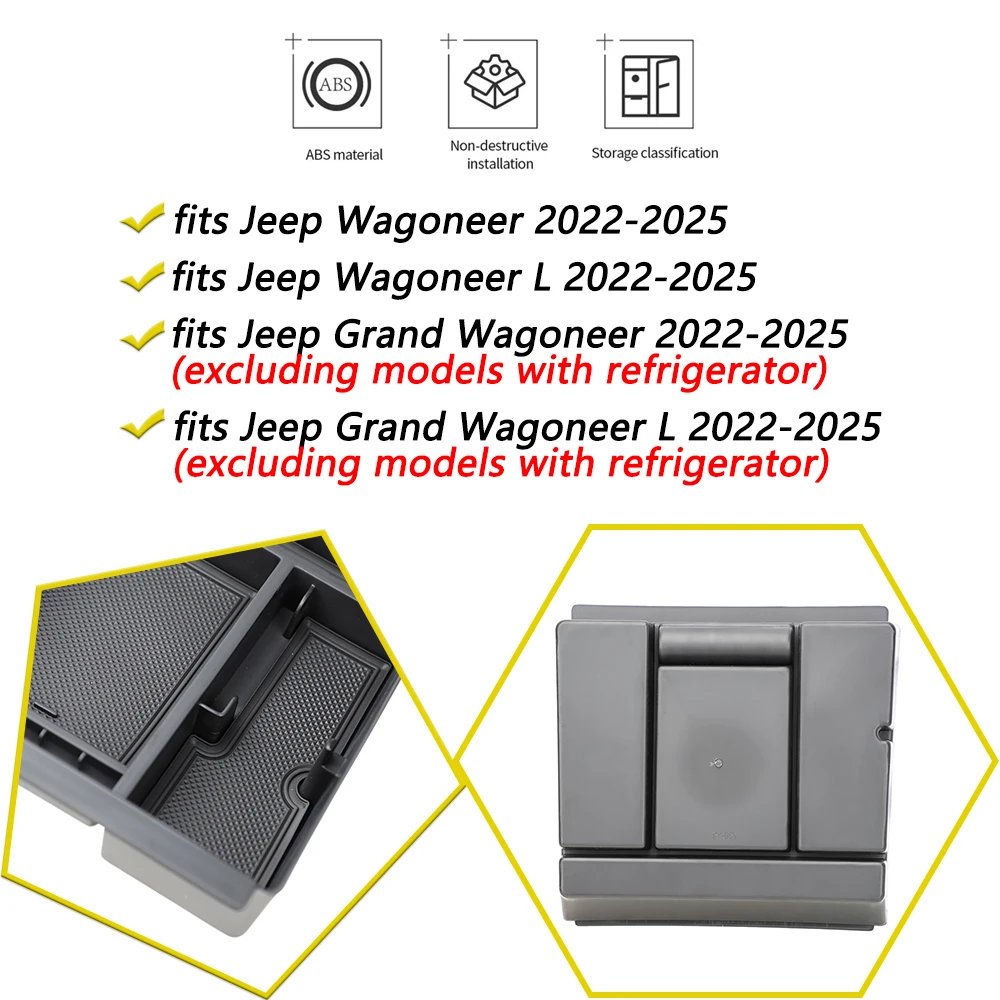 مسند الذراع صندوق تصنيف درج منظم ل جيب جراند واجونير L 2022-2025 الجبهة الخلفية مسند الذراع صندوق تخزين اكسسوارات السيارات #4