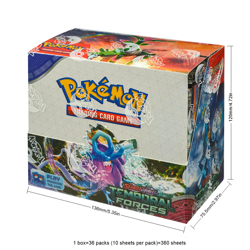 360 pièces anglais Pokémon TCG: boîte des forces temporaires Violet écarlate carte commerciale Pokemon boîte de 36 paquets