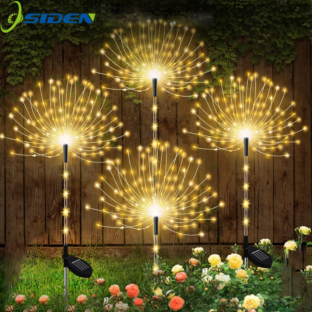 LED Solar Firework Light Garden Decoration Fairy Light Outdoor Lighting Waterproof Lawn Pathway Christmas Solar Lamp