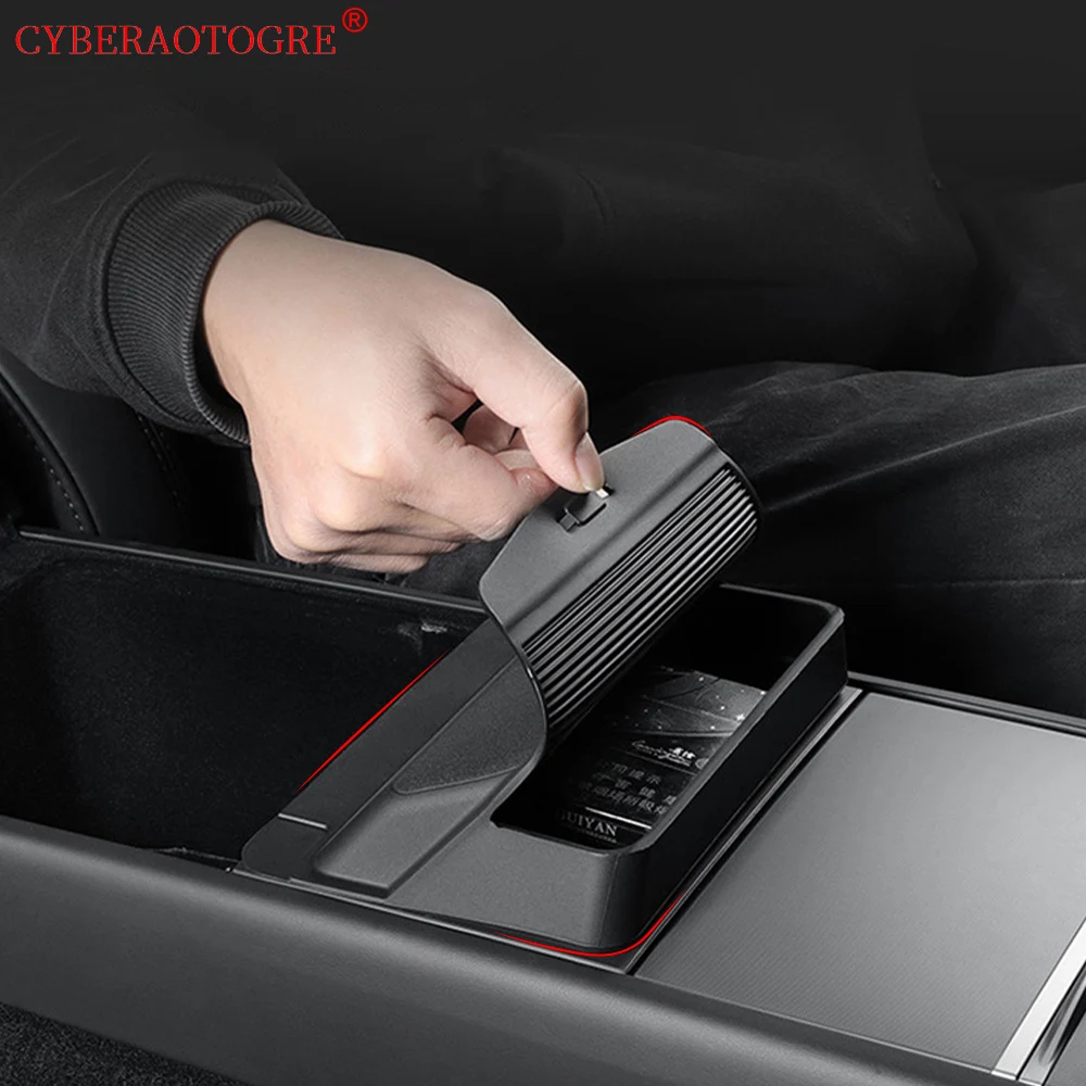 

Держатель для очков в подлокотник для Tesla Model Y Juniper 2025 и Model 3 Highland, органайзер для хранения в центральной консоли, скрытый отсек для хранения