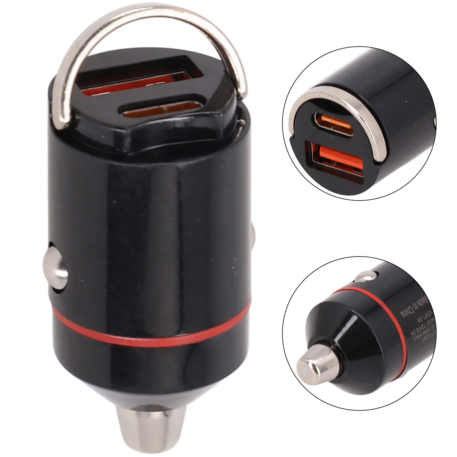 

Quality Useful Car Charger Adapter 12-24V 1pcs 1x 1 Pc Accessories Aluminum Alloy Black Dual USB Fast Charging