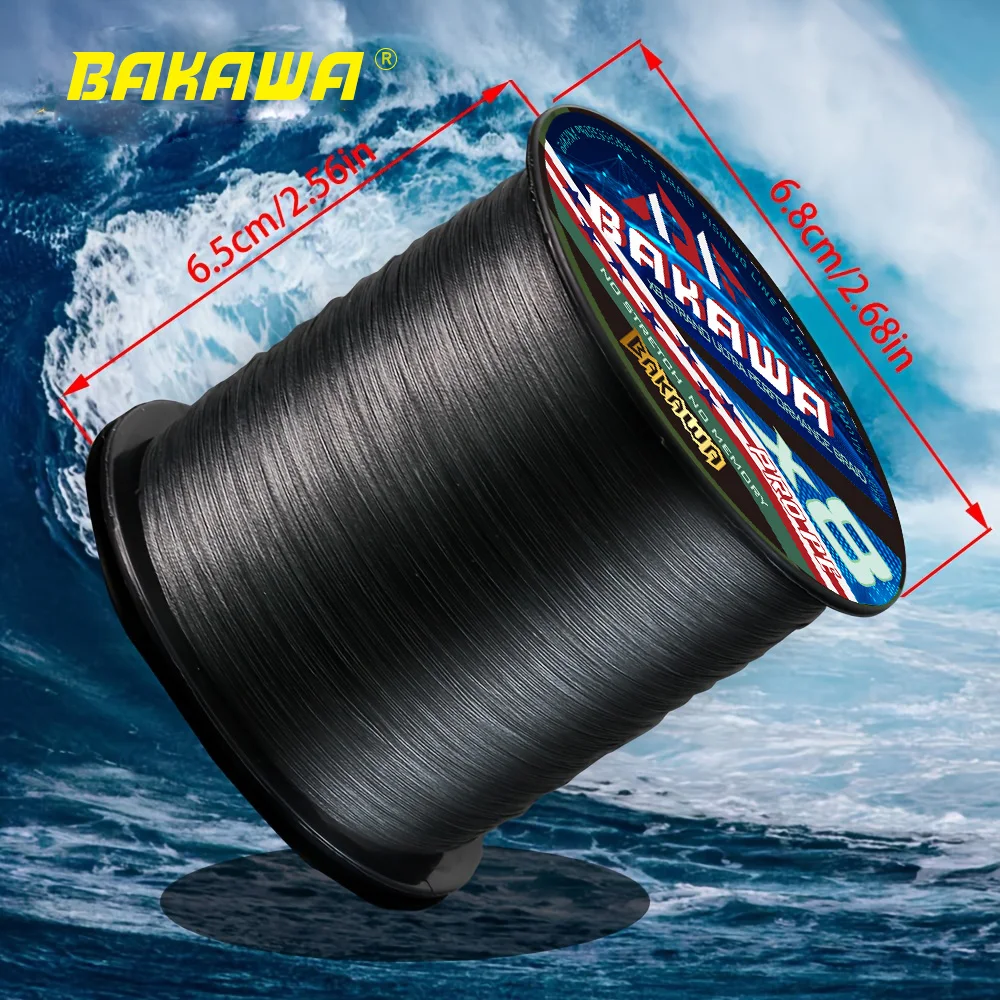 BAKAWA 8-Strang 500M Geflochtene Angelschnur X8 PE Angelzubehör für Meer- und Süßwasser Karpfenangel-Ausrüstung 22-90LB Neu – Detail 5