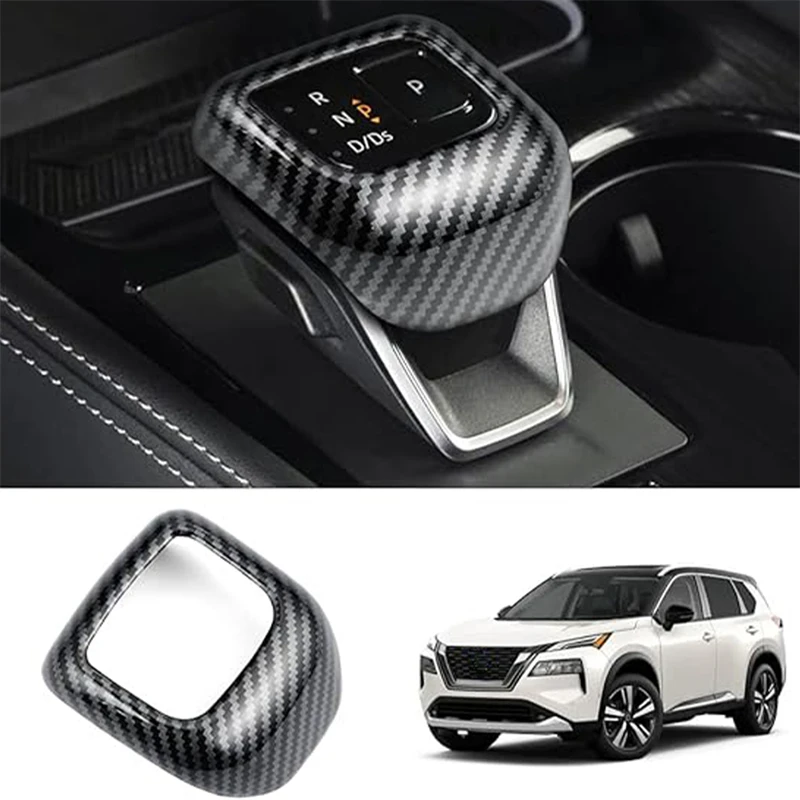 

Car Interior Decorations Sticker Carbon Fiber Gear Shift Knob Head Cover For Nissan Rogue 2021 2022 2023