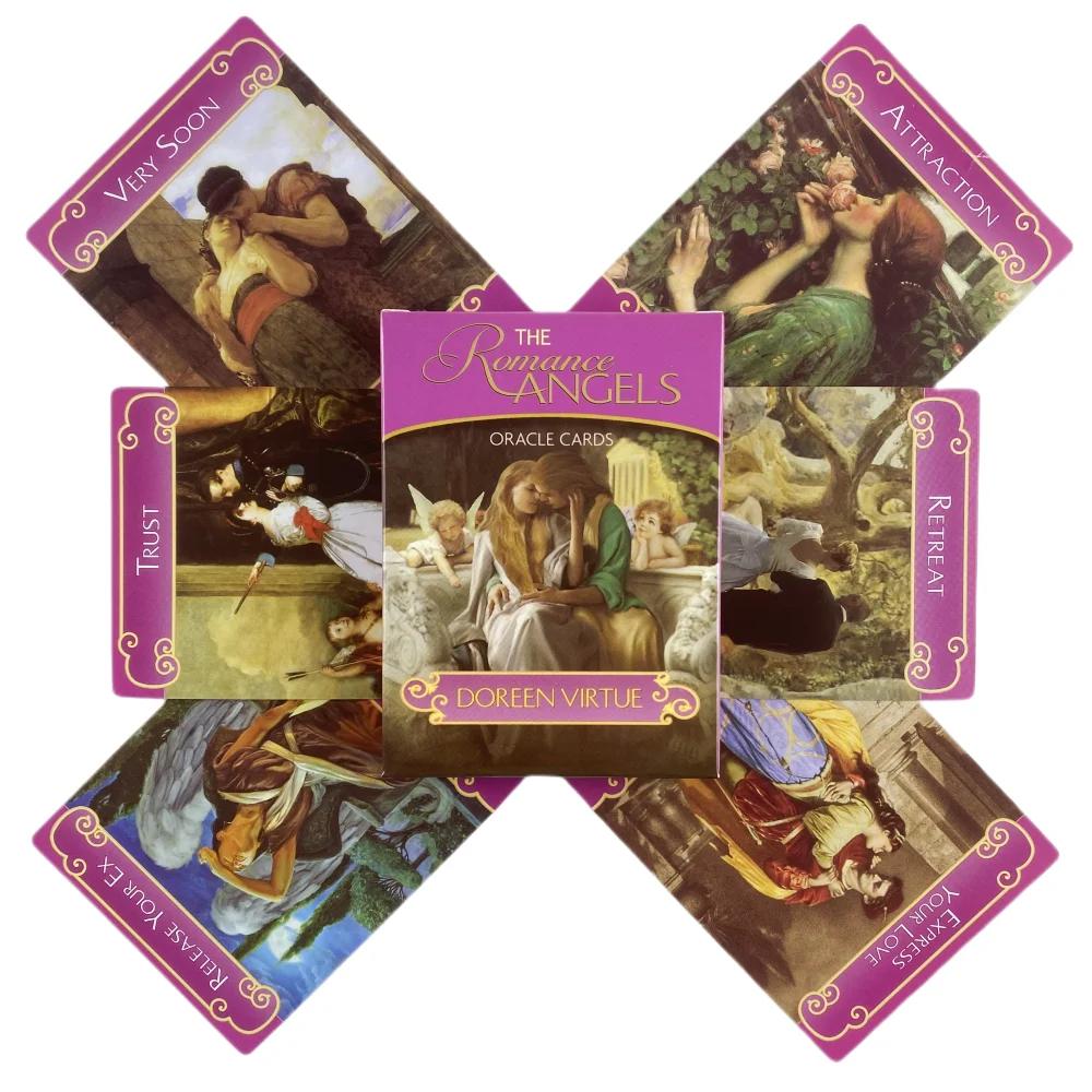 The Romance Angels Oracle Cards A 44 Tarot English Or Spanish Divination Edition Deck Borad Games