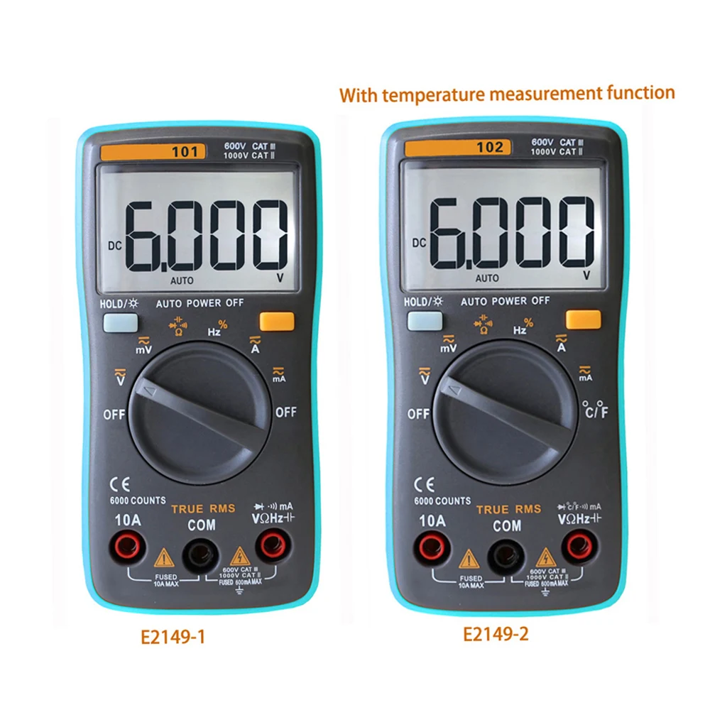 RICHMETERS RM102 True RMS Multifunctional LCD Digital Multimeter DMM DC AC Voltage Current Resistance Diode Capacitance