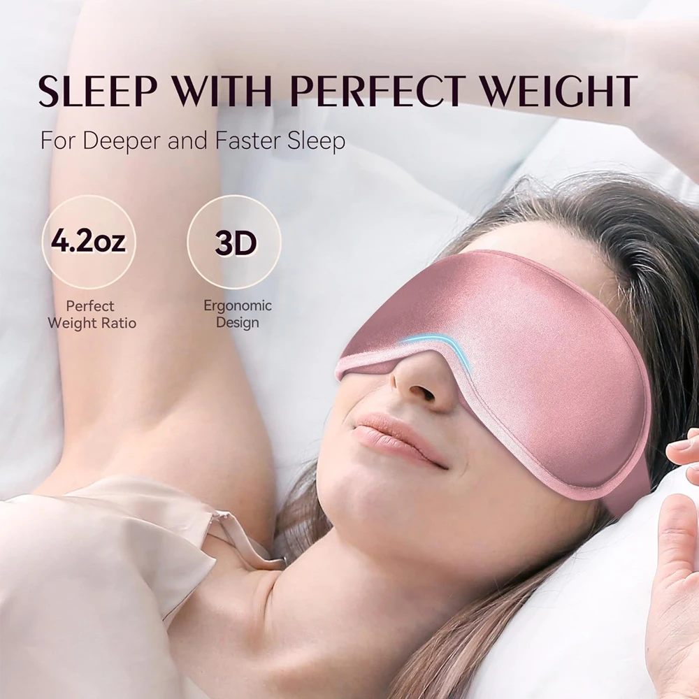 3D Memory Foam Sleep Mask Upgraded Blockout Light Eye Mask Eye Pressure Blindfold for Travel Sleep Aid Eye Cover Slaapmask