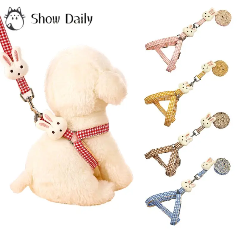 Small Dog Harness Leash Material Quick Release Nylon Straps Anti Pulls Dogs Pet Items Cat Leash Supplies Lanyard Accessories