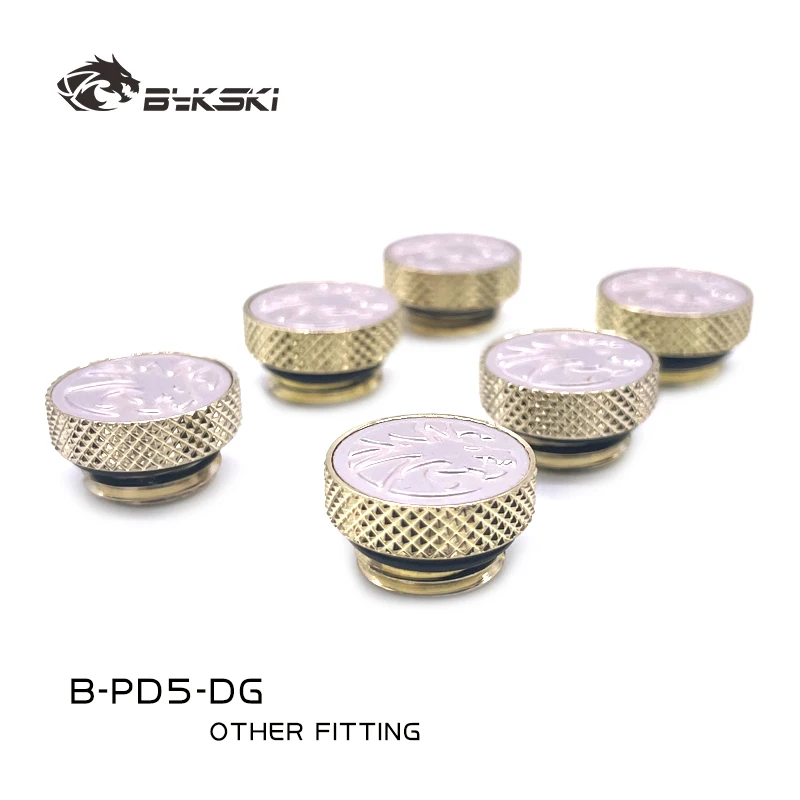 Bykski B-PD5-DG End Plug Sealing Lock G1/4'' Thread for Water Cooler System Building Radiator PC Accessories Fitting 6pcs / 4pcs