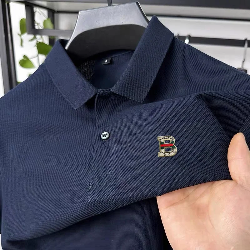 

2025 new men's short sleeved polo shirt summer fashion original high-end brand letter embroidery sports casual T-shirt