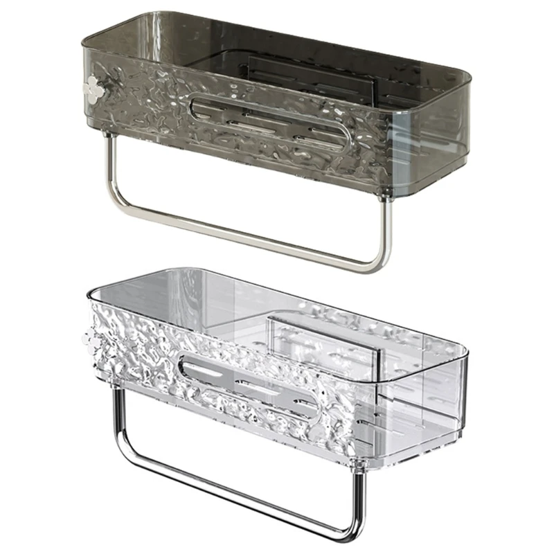 

Elegant Shower Organizers Wall Mounted Storage Rack for Bathroom Home Use Dropship