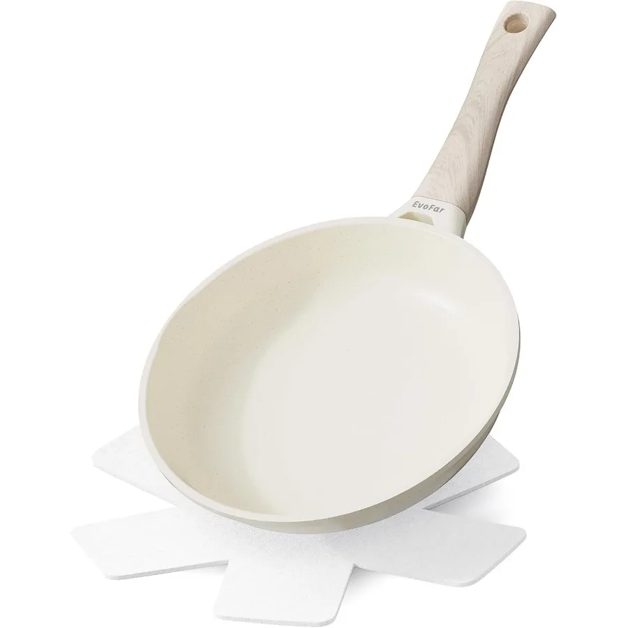 

10 Inch Lightweight Non Stick Frying Pan for Omelets Eggs PFOA PFAS Free Nontoxic Cookware with Fast Even Heat Distribution Ind