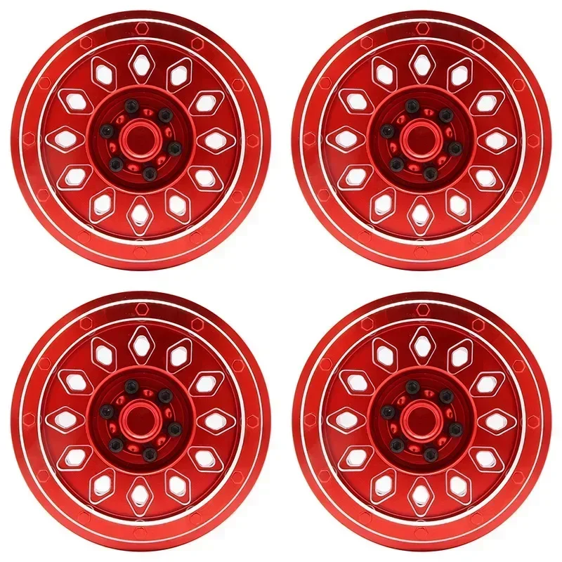 Jante de moyeu de roue en alliage d'aluminium CNC pour voiture RC, 4 pièces, pour AXIAL SCX6 échelle 1:6, télécommande, accessoires de voiture sur chenilles, pièces