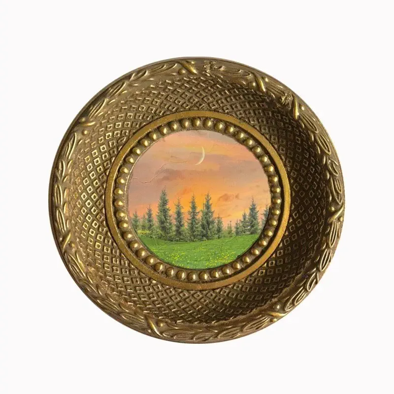 Antique Vintage Round Photo Frame Baroque Tabletop Photo Holder Wall Mounted